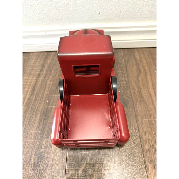 Red Metal Tree Farm Truck Home For The Holidays Seasons Greetings Decor - Picture 3 of 8